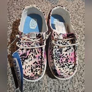 Hey Dude Kids' Moccasins - Pink and Black Leopard